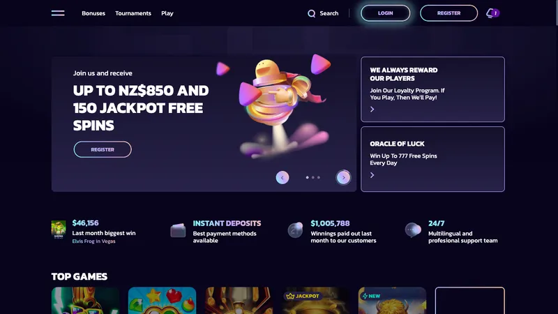 21Bit Casino lobby and welcome offer
