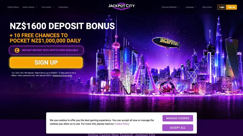 Jackpot City casino homepage